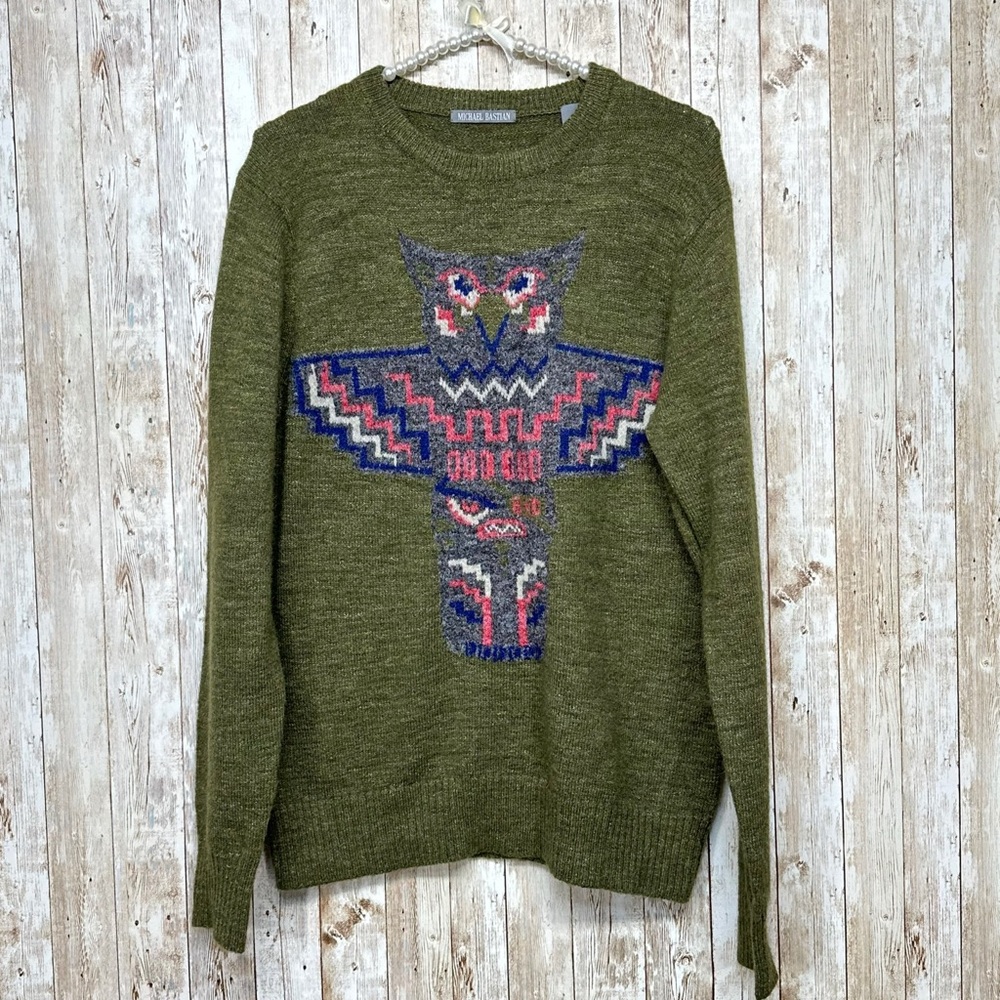 Michael Bastian Intarsia Totem Pole Sweater [13122]
